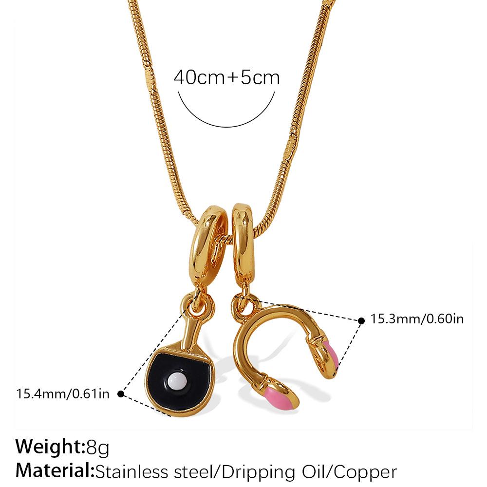 Retro Style Cartoon DIY High Heels Pendant Necklace Stainless Steel Gold-plated Premium Versatile Jewelry Women