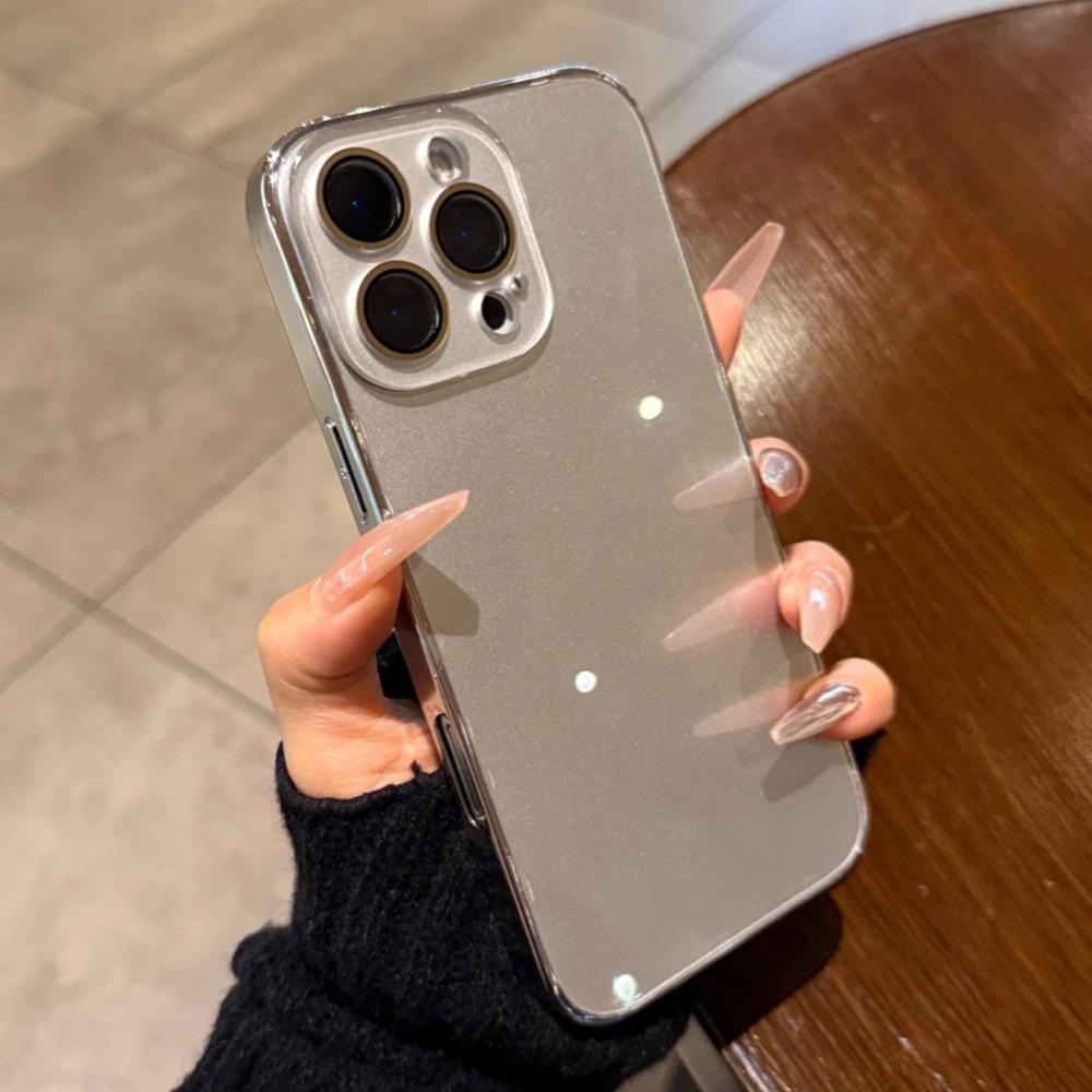 Luxury Tempered Glass Phone Case For iPhone 17 16 15 14 13 12 11 Pro Max Plus Crystal Lens Protection Plating Bumper Hard Cover