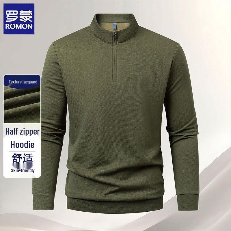 

ROMON Men s Spring Autumn Stand-up Collar Half-Zip Sweatshirt XL