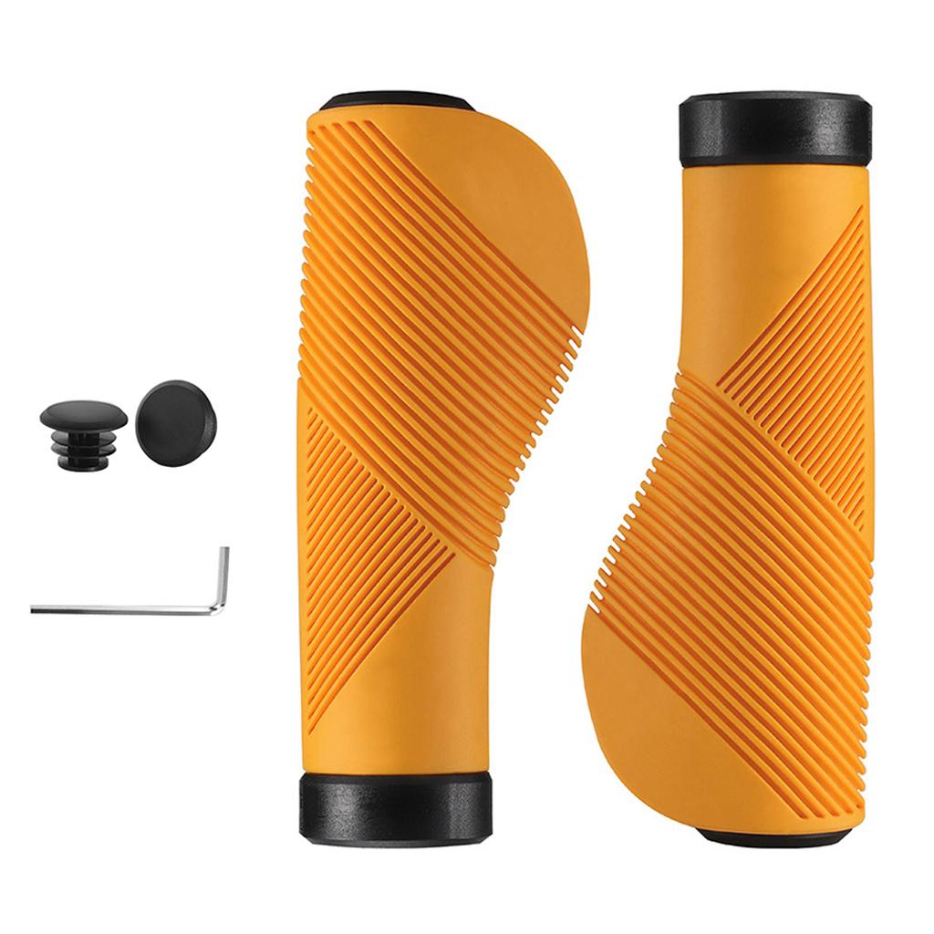 Vibration Reducing Bike Grip Ergonomic Handlebars Cover Antislip Pattern Locking Rings for Mountain Bike Accessories