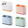 Durable Plastic Storage Bin Desktop Pen Holder, Compartments Thickened Organizer, Macaron Organizer for Accessories Color Vertical Pattern Stationery