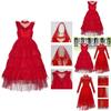 Elegant Lydia Beetlejuice Red Tulle Cosplay Dress For Halloween And Performances