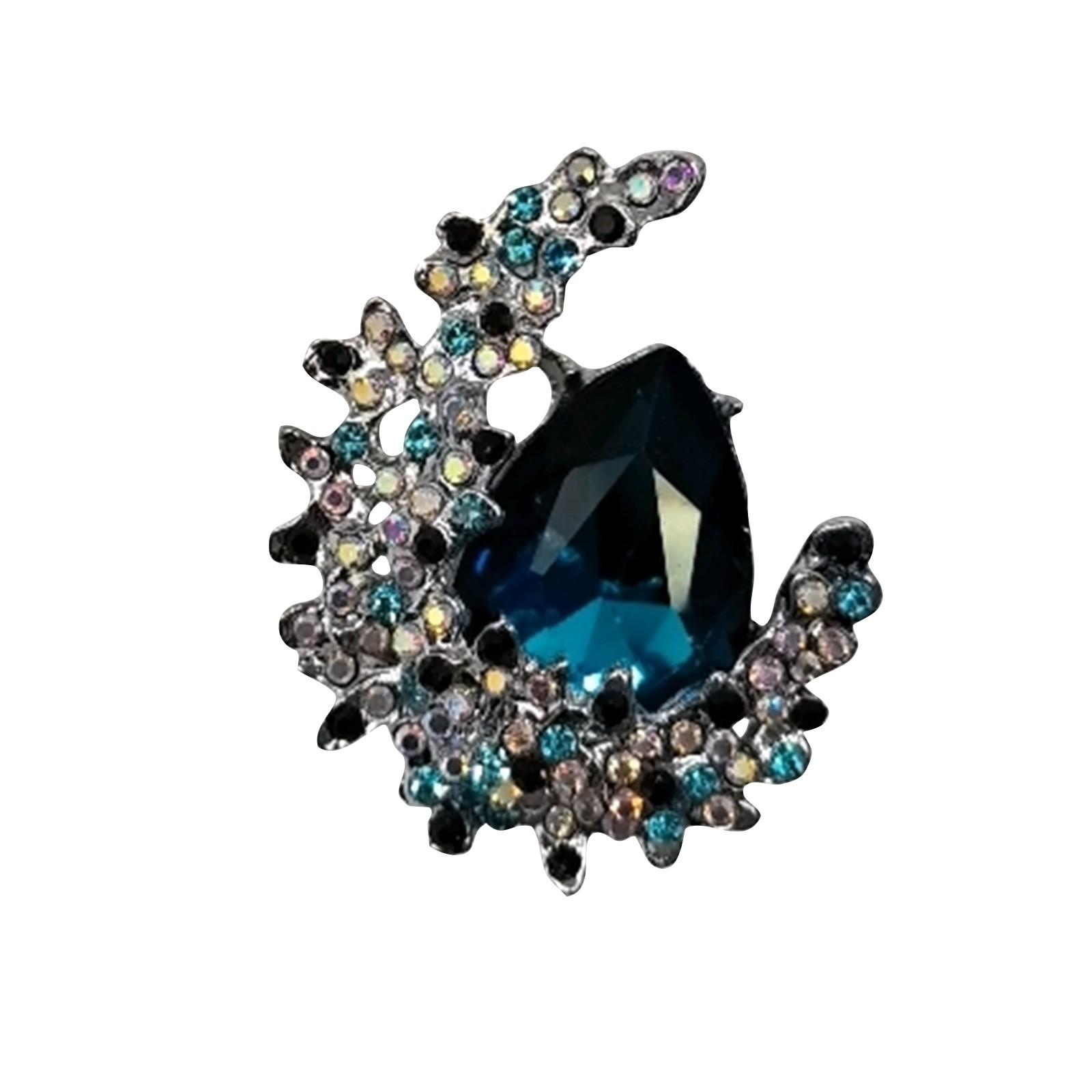 

Брошь High End с инкрустацией бриллиантами, женская, высокого класса, цветок на груди, многофункциональные аксессуары для одежды синий