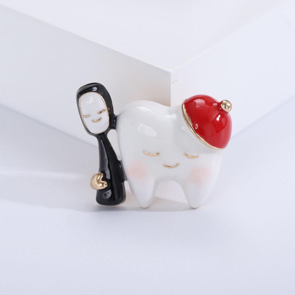 Elegant Metal Brooch for Shirts and Coats - Creative Tooth Pin Decor
