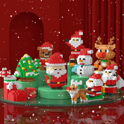 Weihnachtsserie aus Partikel-Diamant-Bausteinen Pädagogisches Zusammenbauspielzeug Weihnachtsbaum Weihnachtsmann Kleine Ornamente