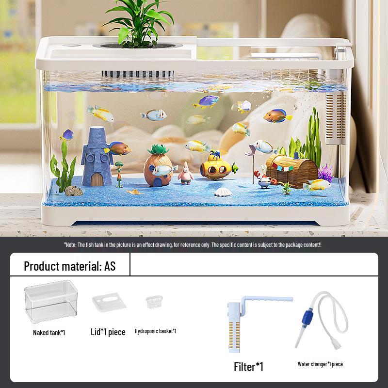 Stolní akvárium s vysokou průhledností, ekologickým filtrem a okysličováním