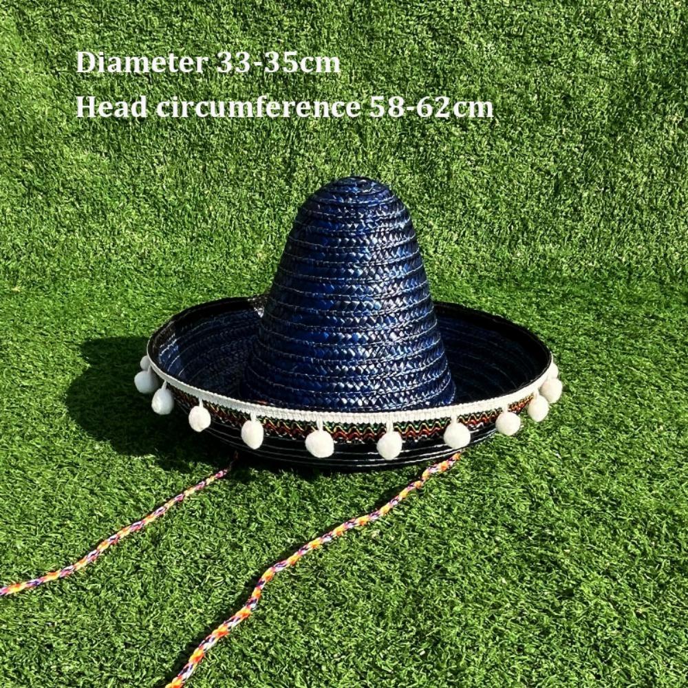 Colorful Straw Hats Mexican Style Men Women Summer Hats New Wide Brim Hats  for Halloween Party