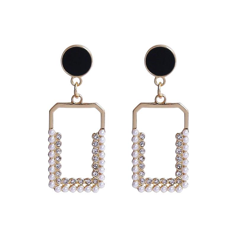 Silver Needle Geometric Square Elegant Fashion Earrings Women's New Trendy Simple Earrings Versatile Ear Jewelry
