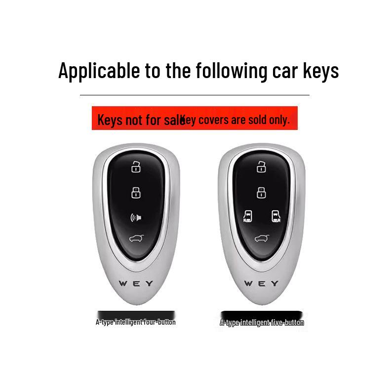 Wey Gaoshan 8/9 & Wei Pai Lanshan DHT Mocha HI4 Car Key Cover - Metal Carbon Fiber Design
