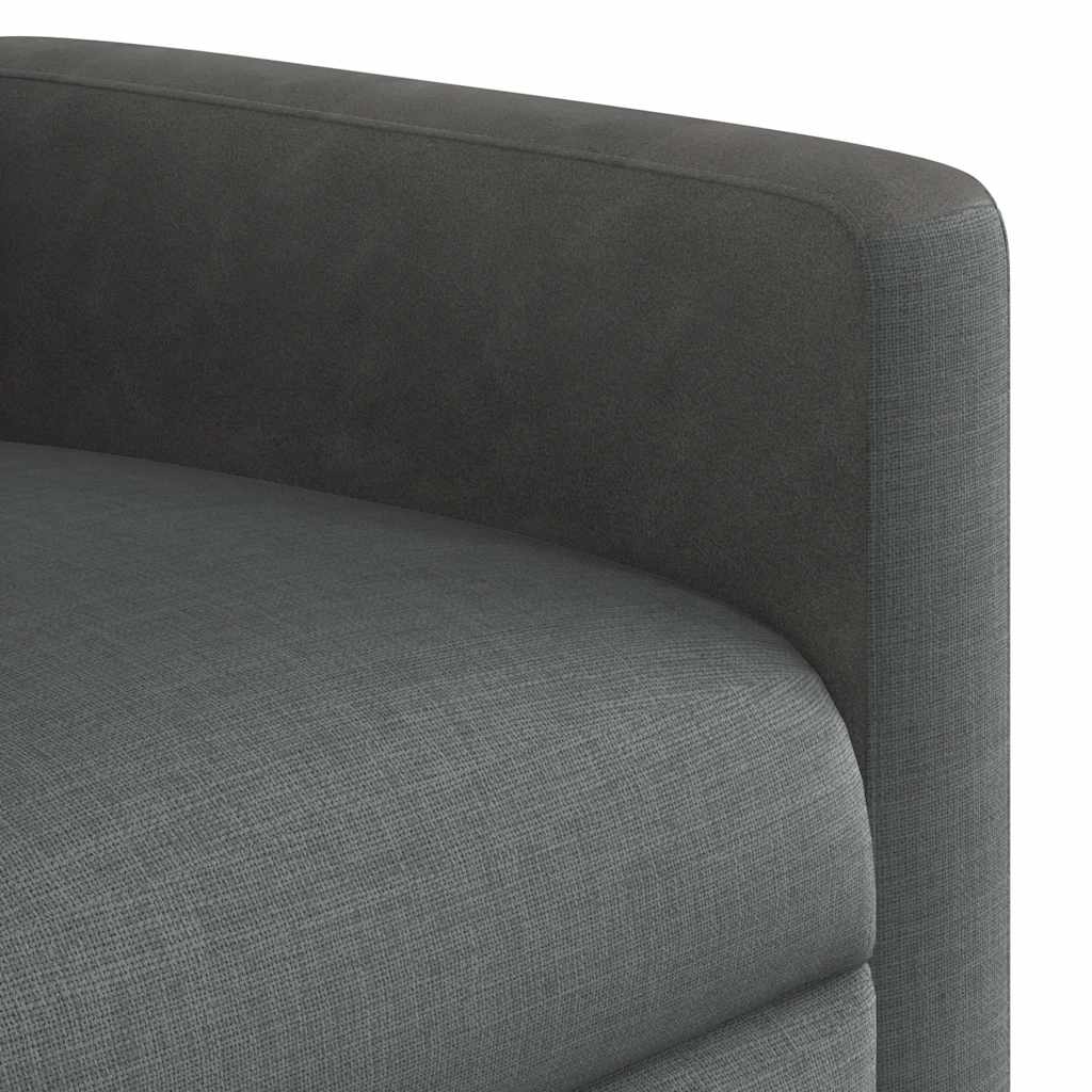 Massage Recliner with Rising Function Dark Grey Fabric
