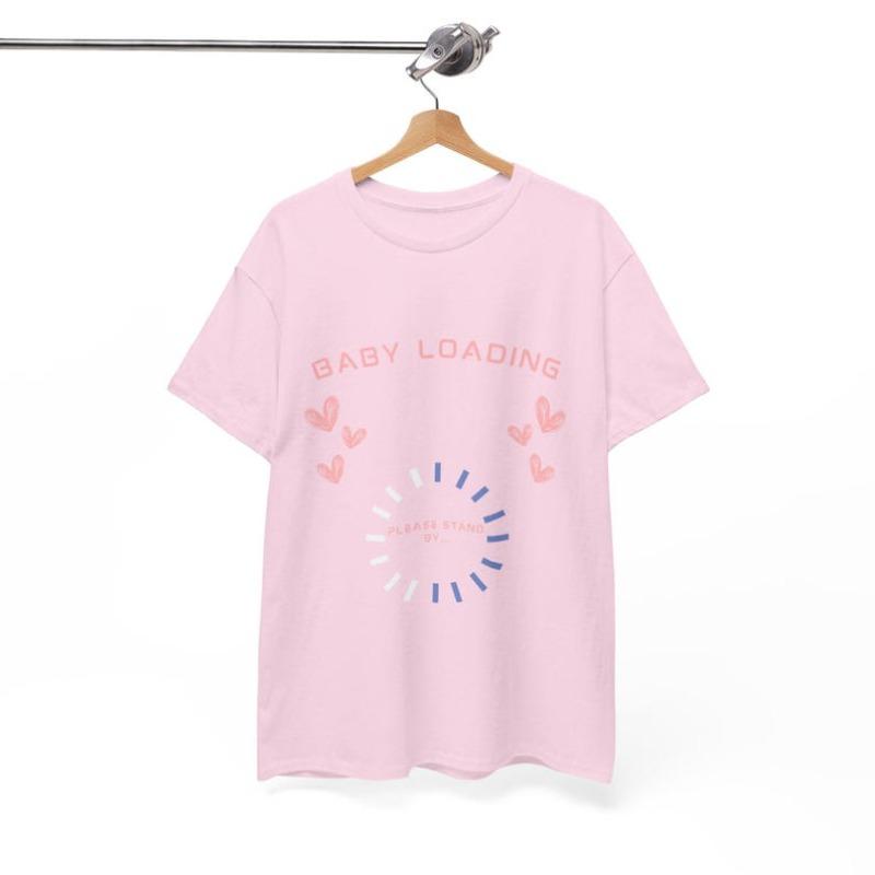 Baby Loading Heavy Cotton Tee Pregnancy AnnounceUnisext Shirt High Quality Fashion Regular Short Sleeve Tshort Street Breathable