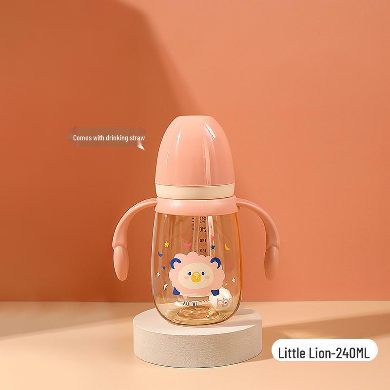 

Бутылка-соломинка «Слоненок» из PPSU с ручками: Обучающая кружка с широким горлышком, защищающая от удушья, протекания и падения, для детей от 1 до 3 лет