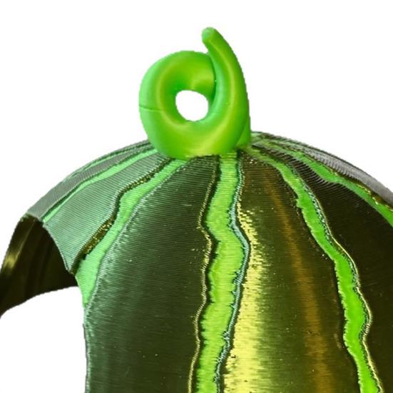 Pălărie drăguță Yousheng cu pepene verde și urechi de pisică, Pălărie de pisică imprimată 3D cu găuri pentru urechi, Pălărie amuzantă cu pepene verde pentru pisici, Costum de petrecere, Ședințe foto