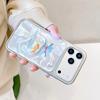 Cute Luck Goldfish Bag Water Ripple Silver Border Drop Glue Shock Proof Phone Cover Case for iPhone 17 16 15 14 Pro Max