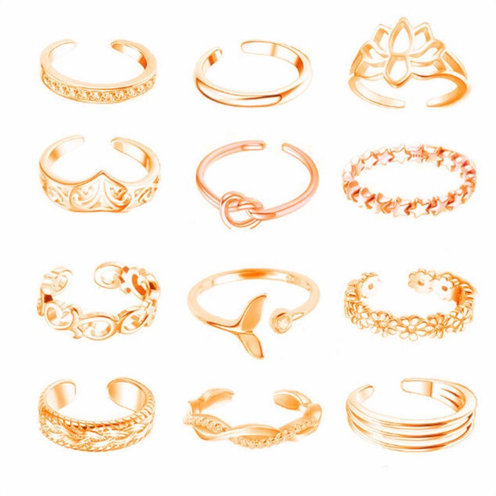 Heart Fashion Jewelry Star Korean Style Toe Ring Open Ring Vintage Foot Ring Set Women Toe Ring