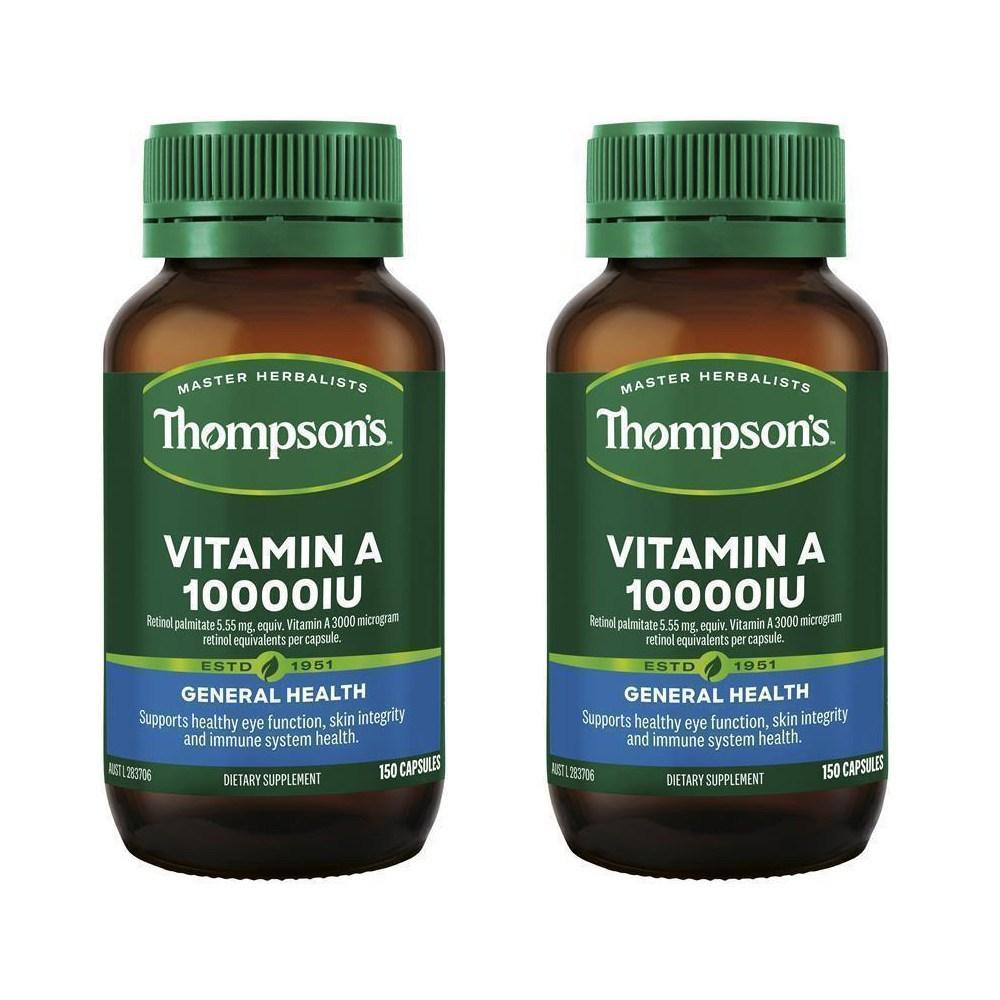 Thompson's Vitamin A 10,000 IU 150 Capsules 2 Pcs
