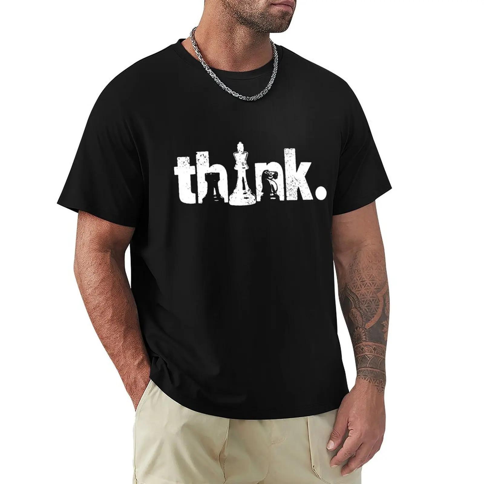 GUOYAN TOP Grappige Schaak Denken Vintage T-shirts Grafisch Katoen Streetwear Korte Mouw Verjaardagscadeaus Zomer Stijl T-shirt Herenkleding 2XL