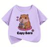 Summer Spring Short Sleeve Unisex Funny Capybara Animal Design T Shirts Kids Children's T-shirt Boys Girls Casual Top Tee Shirt
