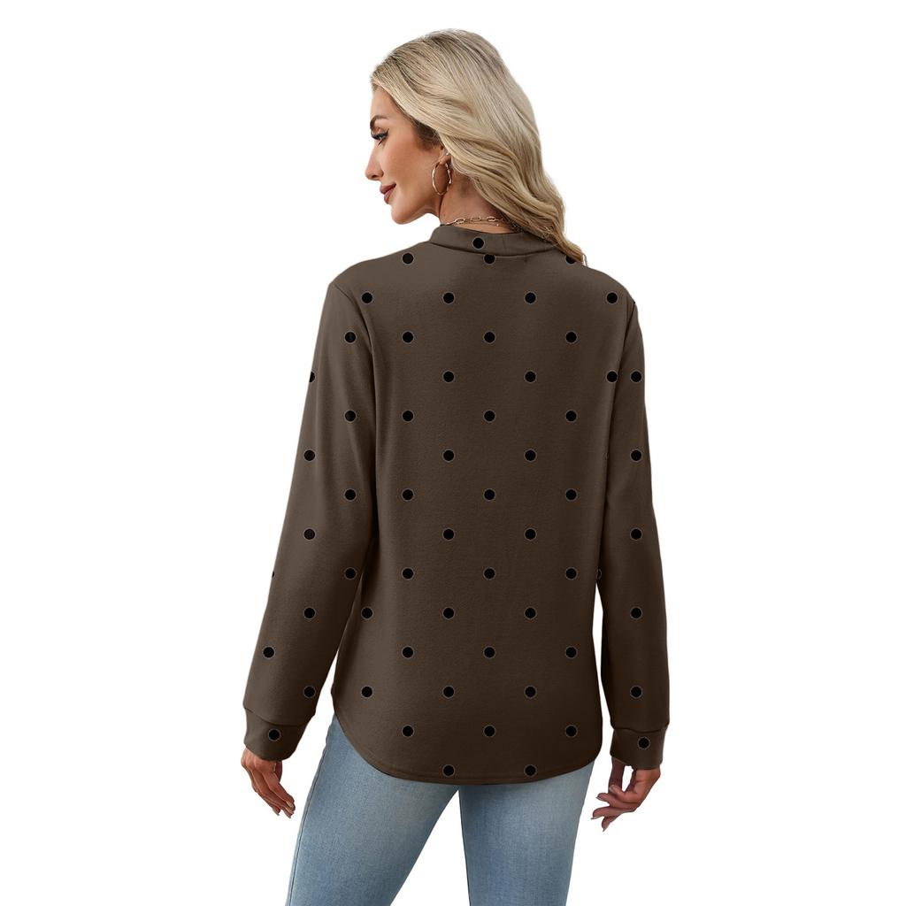 Damen Vintage Polka Dot Oberteil, Lässige Vielseitige Bluse für den Alltag