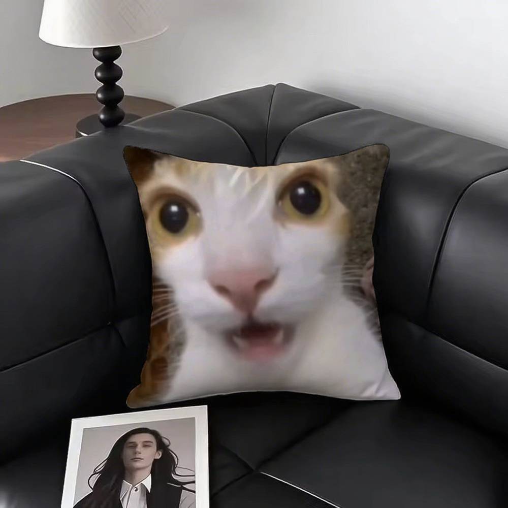 1pc CAT MEME 029 Pillow Case Square Bedroom Sofa Leisure Comfort Cushion Car Living Room Home Decoration