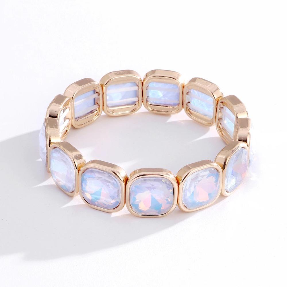 Square Glass Bracelets Beaded Bracelets Boho Crystal Beads Bracelet  Gift