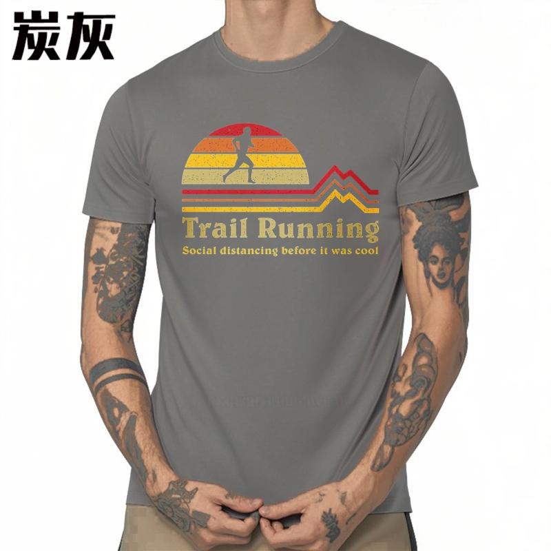 Plus Size Summer Boys Tshirt Trail Running Sunset Runner Mountains Short Sleeve Street Wear Crew Neck Teeshirt