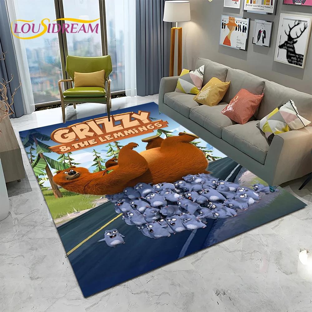 Cartoon Grizzy and The Lemmings Carpet Rug for Home Living Room Bedroom Sofa Doormat Decor,kids Area Rug Floor Mat
