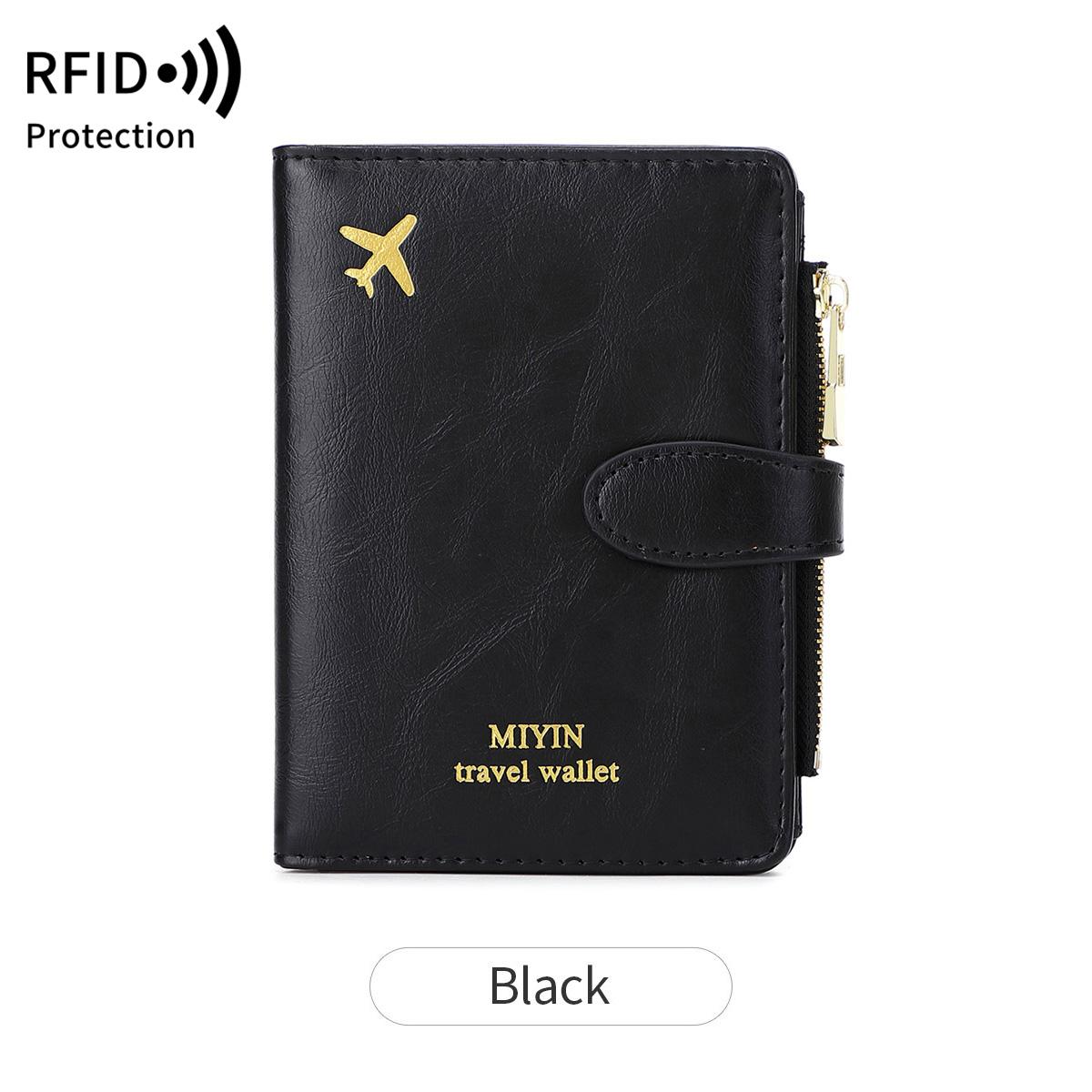 

Сумка для паспорта с рисунком самолета, многофункциональная, для удостоверения личности, банковской карты, RFID, зажим для паспорта, чехол для кошелька из искусственной кожи, дорожные аксессуары