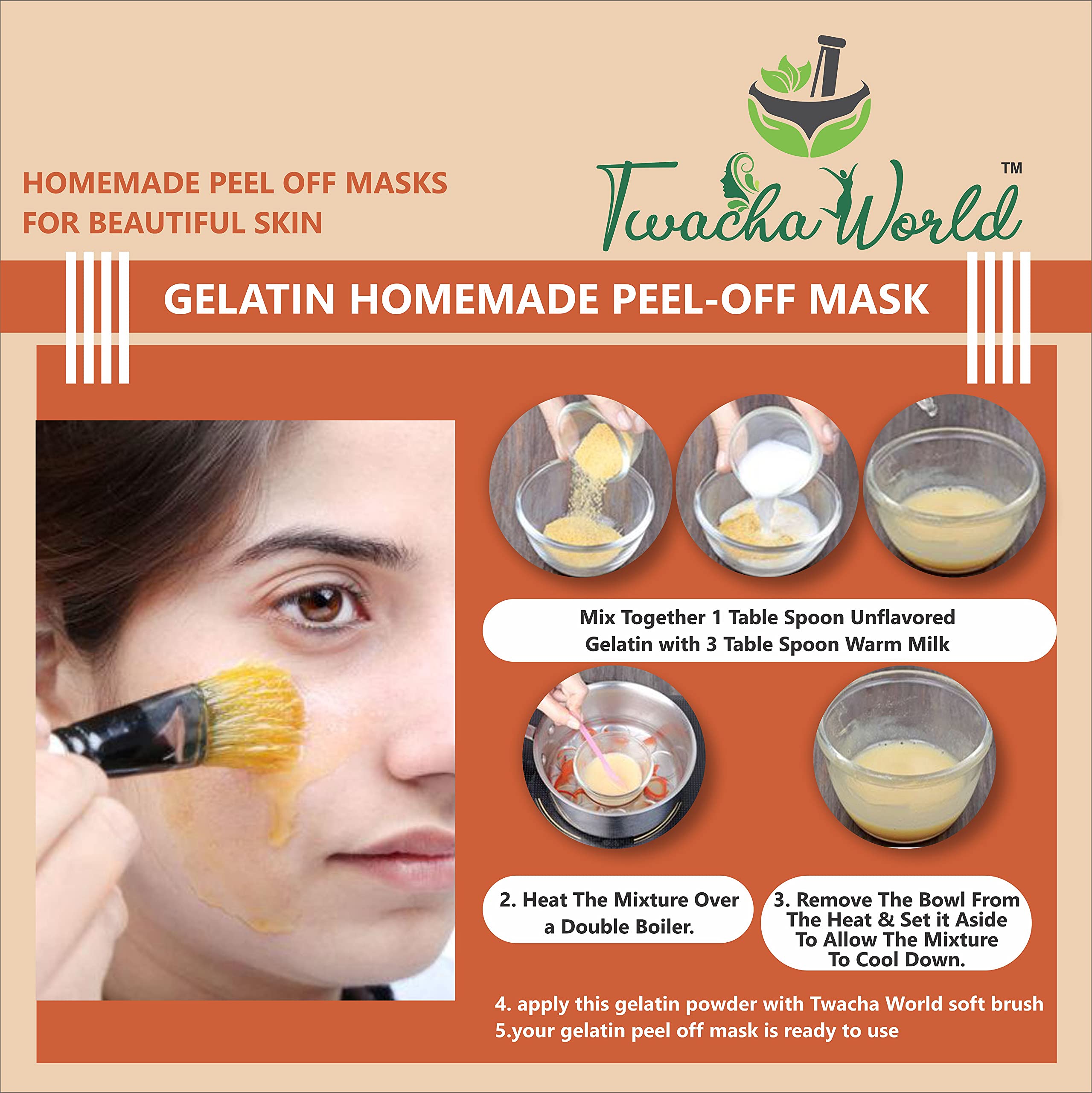Twacha world Gelatin Powder For Face