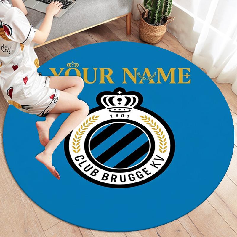 Club Brugge Kv Crest Custom Name Round Area Rug Carpet Rug For Living Room Bedroom Sofa Playroom Decor Nonslip Floor Mat