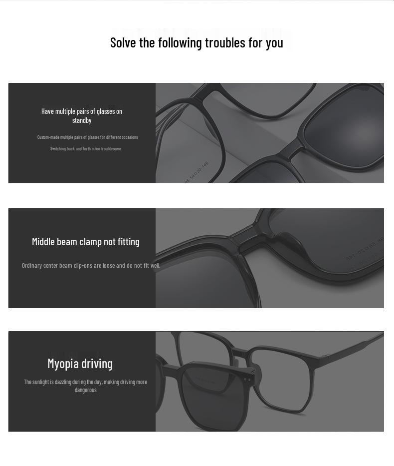 Polarized Men's Square Frame Sunglasses - European/American Style with Magnetic Cross-Border Design