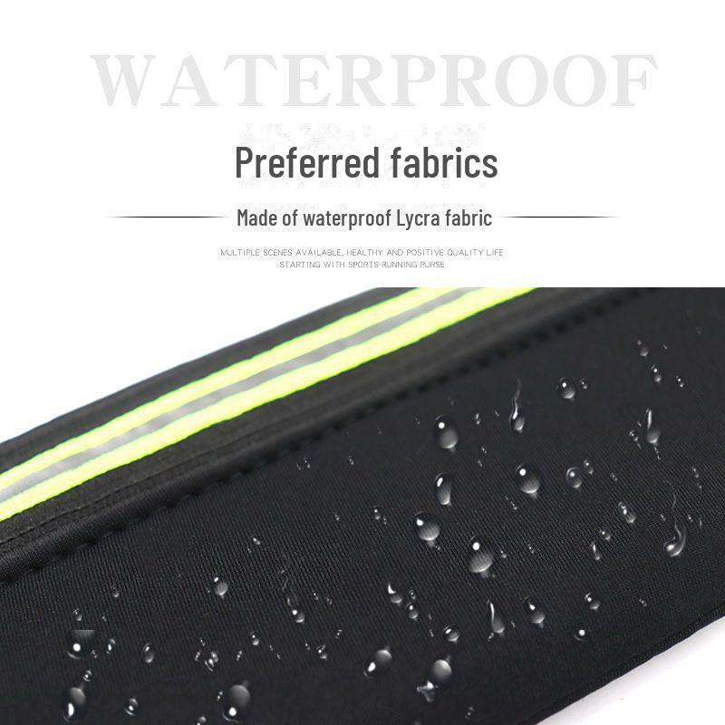 Ultra-Thin Waterproof Unisex Running Waist Bag - Multifunctional Sports Bag for Outdoor Marathons with Phone and Bottle Holder.