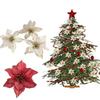 10 Pcs Simulation Christmas Flowers 3 Layer Christmas Tree Wreath Decoration Pendant For Home Garden Decor Gold Silver Red