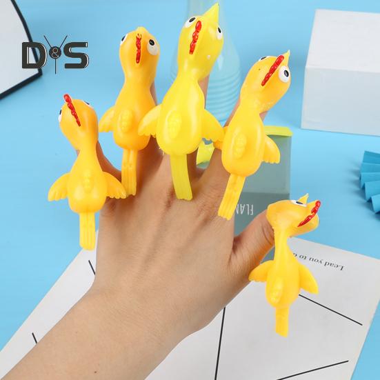 10Pcs Flying Chicken Catapult Rubber Chicken Finger Catapult Stretchy Chicken Shooter for Kids Indoor Outdoor Fun Christmas Party Favors Gift Goodie