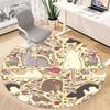 1pc Rat Floral Pattern Chair Carpet for Office Non Slip, Machine Washable Rug for Office, Room Holiday Decor for Christmas, Birthday Polyester