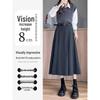 Pleated Midi A-line Skirt with Invisible Zipper & Belt