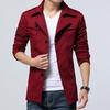 Man Autumn Winter Trench Coat Streetwear Windbreaker Trench Coat Men Solid Business Casual Loose Long Overcoat Streetwear Blazer
