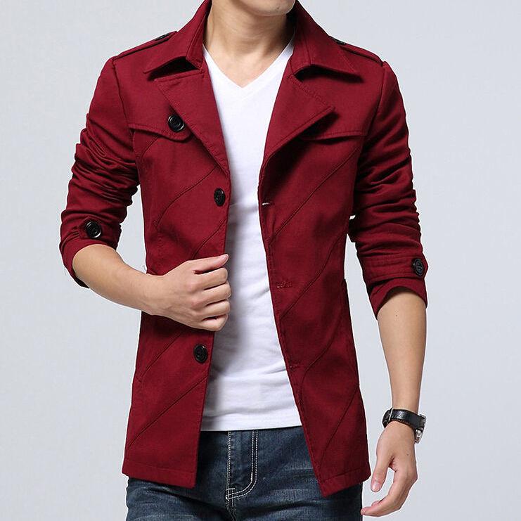 Man Autumn Winter Trench Coat Streetwear Windbreaker Trench Coat Men Solid Business Casual Loose Long Overcoat Streetwear Blazer