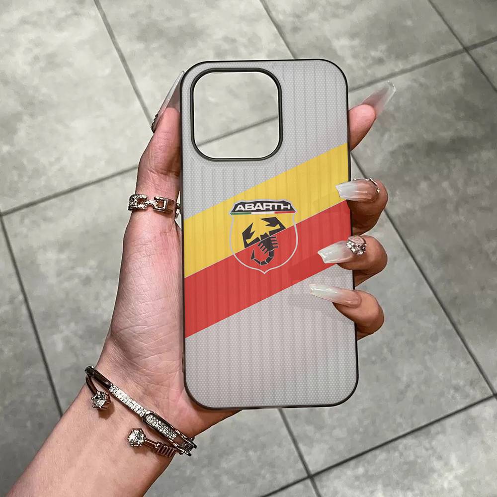 

A-AbarthS-S LOGO Soft Corrugated Transparent Phone Case For IPhone 17 15 16 11 12 13 14 Pro Max Plus Pro iPhone 14 plus