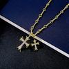 Double Cross Pendant Necklace for Women Girl Silver/Gold Metal Alloy Neck Chain Trend Fashion Necklace Jewelry Gift