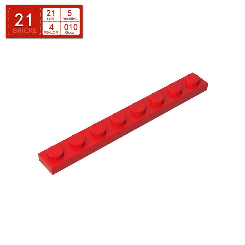 BRICKE Brick Guest 1x8 Plate, Compatible with Lego 3460, Loose Parts Building Blocks, Small Particles.