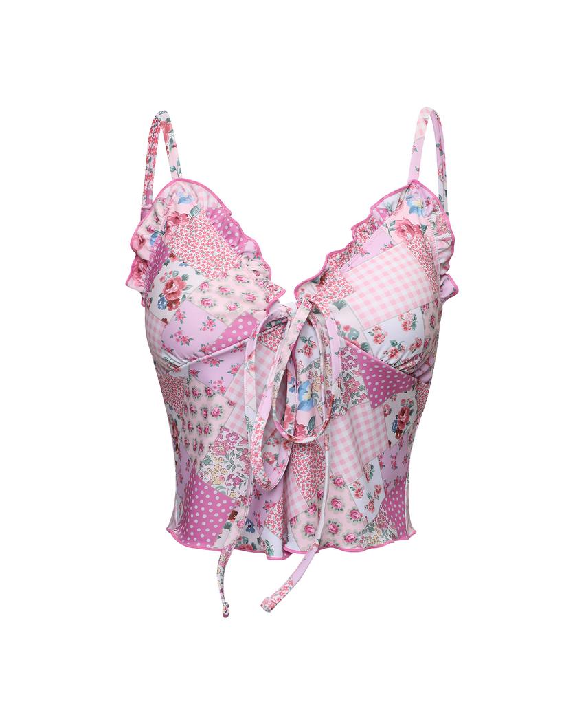 Lupeulupeu Bustier Tankini Top [Bohemian Patchwork Pink]