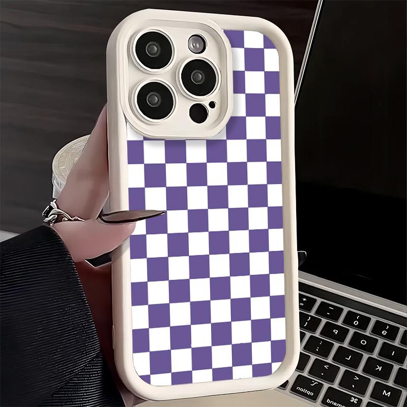 Phone Case for iPhone 17 Air 16E 15 16 Pro Max Retro Classic Chess Board Grid Cover 14 Plus 13 12 Mini Soft Shell Silicone Funda