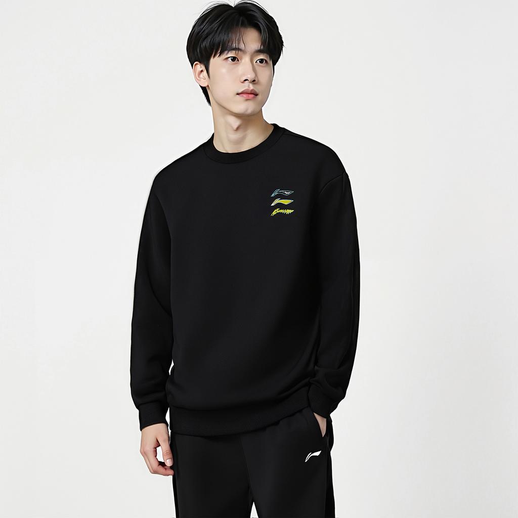 Li Ning Casual Loose Round Neck Logo Skin-Friendly Soft Sweatshirt Unisex sweatshirt AWDVH01-1