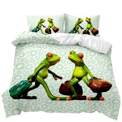 Kikker Dekbedovertrek Set Reptiel Wilde Dieren Dekbedovertrek voor Tieners Volwassenen Eenpersoons Tweepersoons Queen King Size Polyester Dekbedovertrek