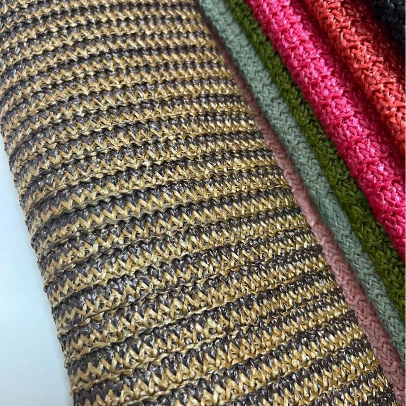 1 Yard PP Raffia Gewebter Stoff Atmungsaktiv Umweltfreundlich PP Stroh Handstrickmaterial Handgefertigt DIY Strand Stroh Handtaschenmaterial
