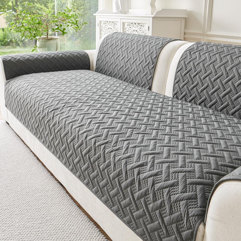 Sofa Cover Anti Slip Dirt Resistant Seat Cushion Striped Sofa Cushion Four Season Universal Protective Cover