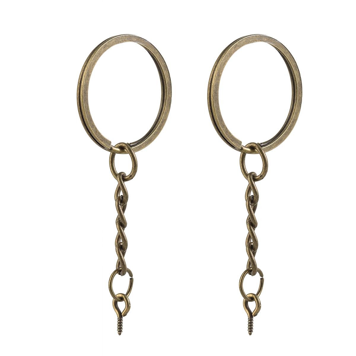 

10-20pcs/Lot Bronze Rhodium Gold Color Keychain Key Chain Key Ring with Screw Eye Pin for Jewelry Making Christmas Gift DIY 10pcs