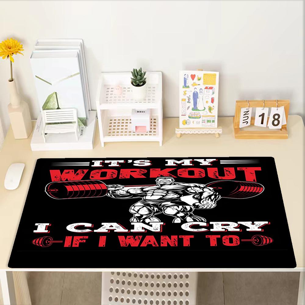 weightlifting Theme Mouse Pad, Non Slip Rubber Base, Multifunctional Office & Home Decor, Perfect for Workspace Personalization.