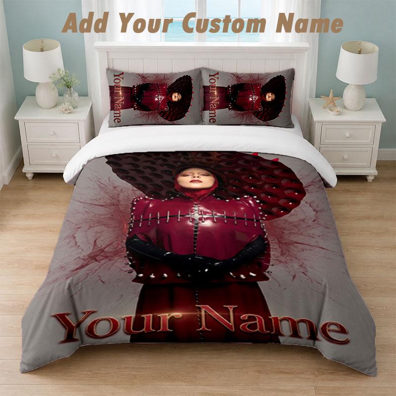 Bedding Set 1 Duvet Cover 2 Pillowcases Lady Gaga Print Soft Bed Linen Bedroom Decor